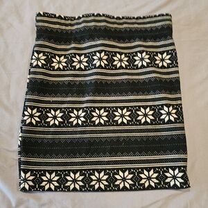 Black and Cream Patterned Skirt